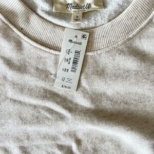 NWT Madewell- Puff sleeve sweatshirt tee~ khaki